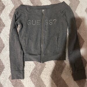 GUESS Charcoal Zip-Up Jacket